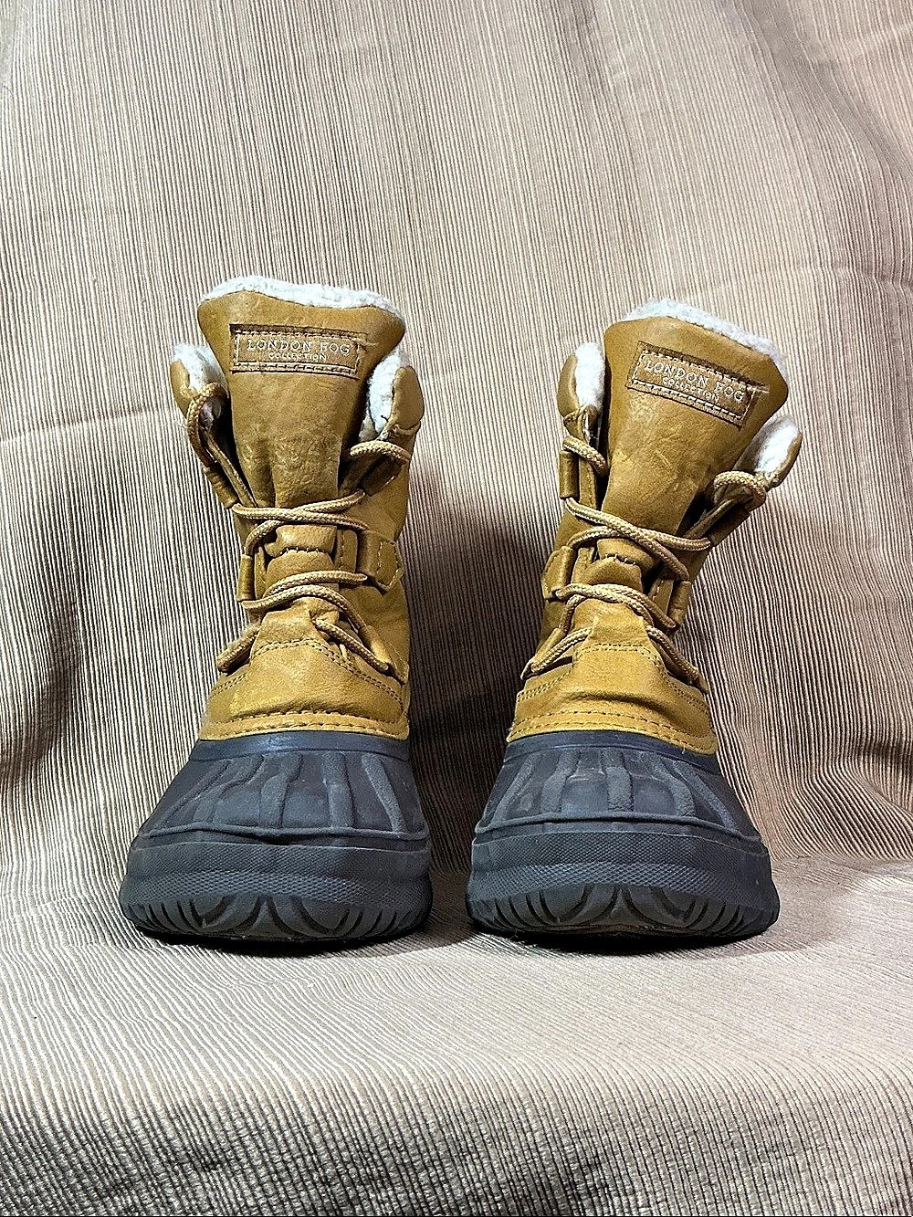 London Fog Winter Snow Boots in Brown & Blue